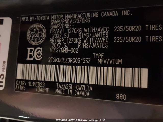 2T2KGCEZ3RC051357 Lexus t24a-fts