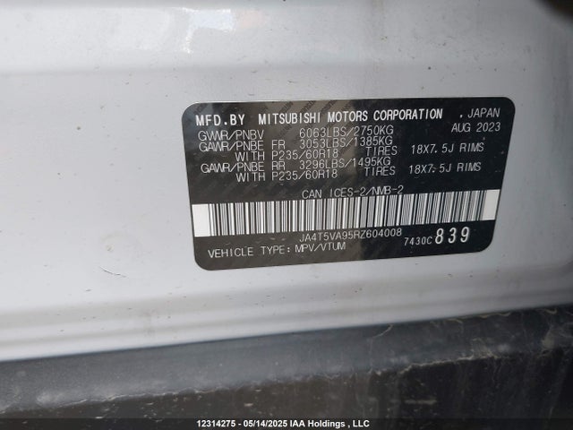 JA4T5VA95RZ604008 Mitsubishi s91-ya1