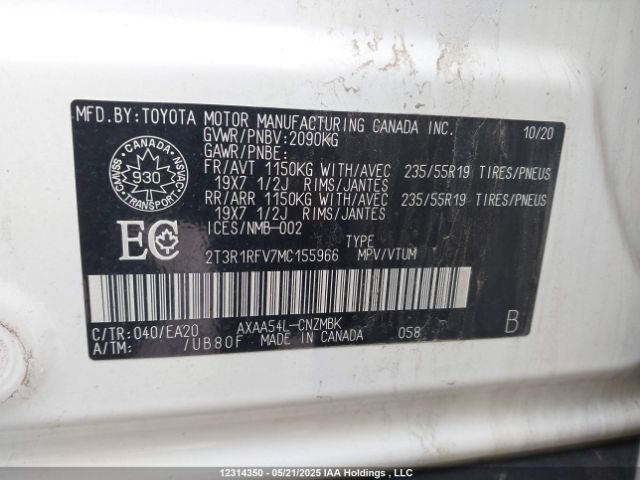 2T3R1RFV7MC155966 Toyota a25a-fks
