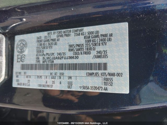 5LMCJ2A92FUJ36630 Lincoln MKC