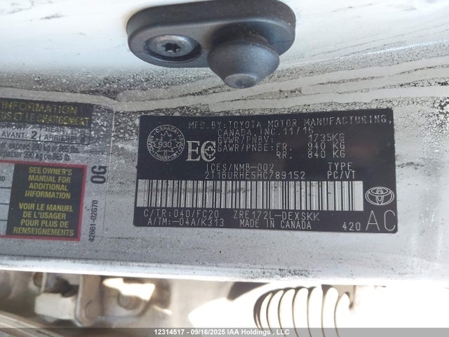 2T1BURHE5HC789152 Toyota Corolla