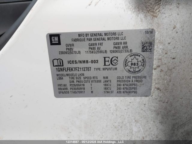 1GNFLFEK7FZ112787 Chevrolet EQUINOX 1LT
