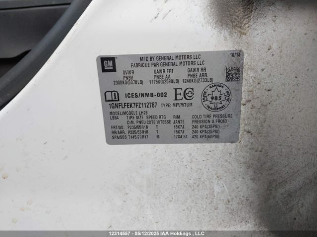 1GNFLFEK7FZ112787 Chevrolet EQUINOX 1LT