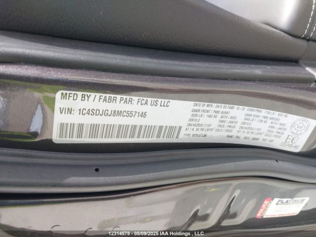 1C4SDJGJ8MC557146 Dodge Durango Srt 392