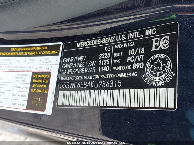55SWF6EB4KU286315 Mercedes-Benz m276