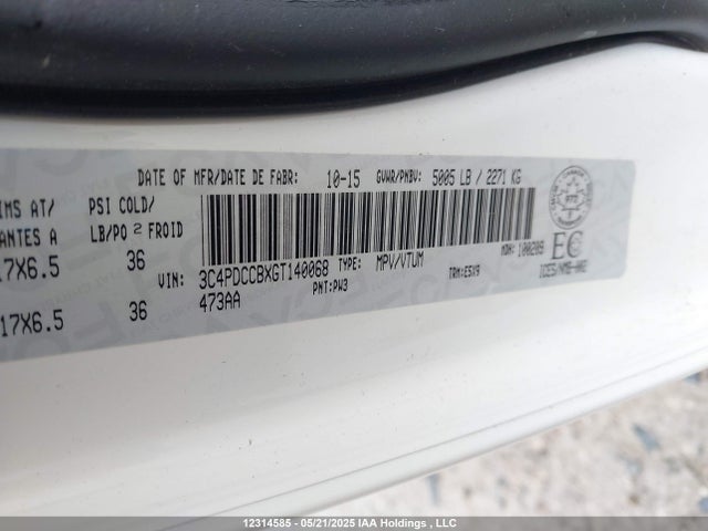 3C4PDCCBXGT140068 Dodge Journey