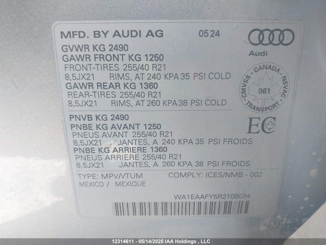 Audi 45 tfsi (2.0t) 2024 WA1EAAFY5R2108034 Image 19