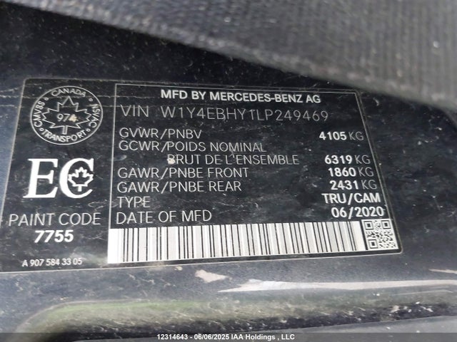 W1Y4EBHY1LP249469 Mercedes-Benz om642