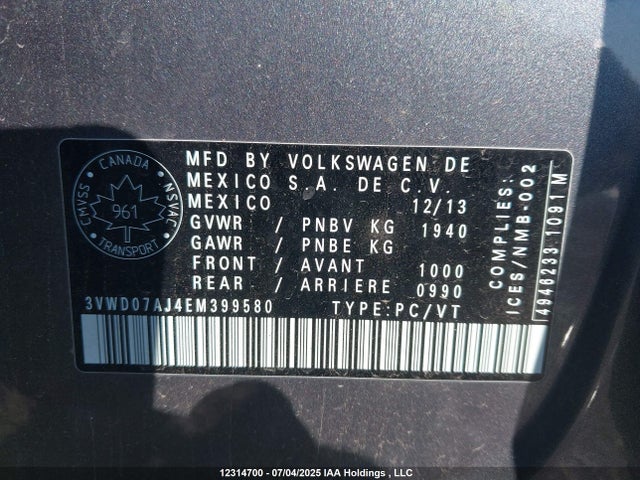3VWD07AJ4EM399580 Volkswagen Jetta
