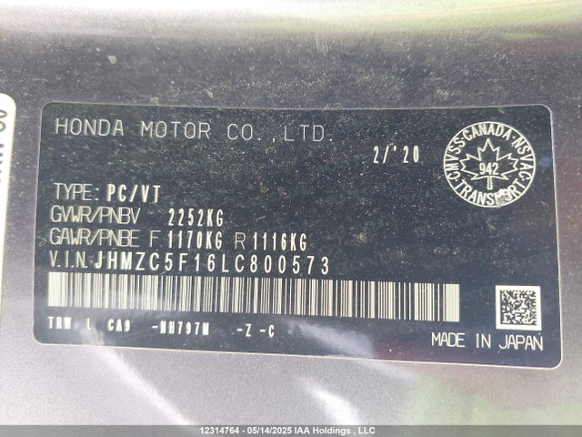 Honda leb3(h4) 2020 JHMZC5F16LC800573 Image 18
