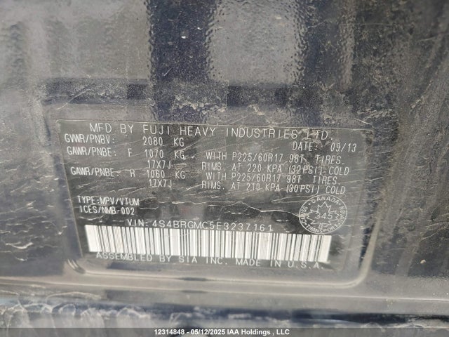 4S4BRGMC5E3237161 Subaru 2.5na c0