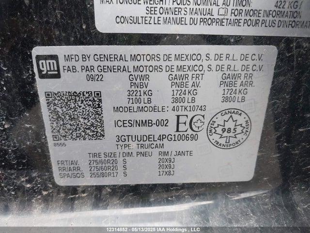 3GTUUDEL4PG100690 GMC l87