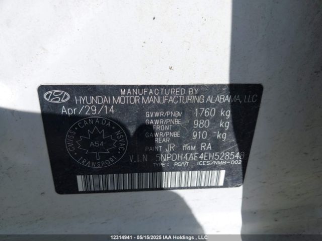 5NPDH4AE4EH528548 Hyundai Elantra Se/sport/limited