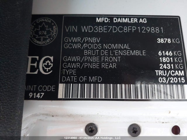 Mercedes-Benz 2015 2015 WD3BE7DC8FP129881 Image 19