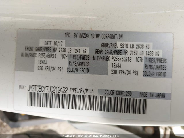 JM3TCBCY7J0212422 Mazda py turbo