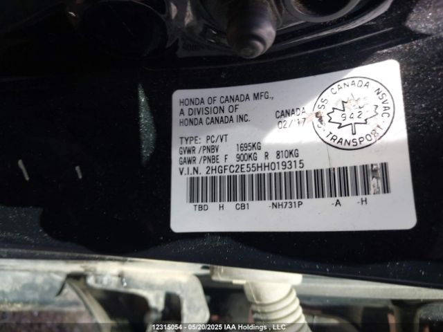 2HGFC2E55HH019315 Honda Civic