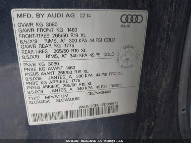 WA1VGCFE6ED016672 Audi Q7 Prestige