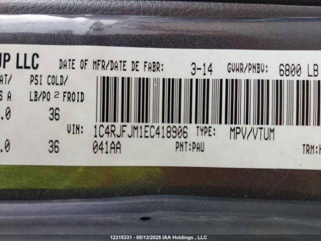 1C4RJFJM1EC418906 Jeep Grand Cherokee Summit