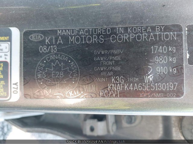 KNAFK4A65E5130197 KIA Forte