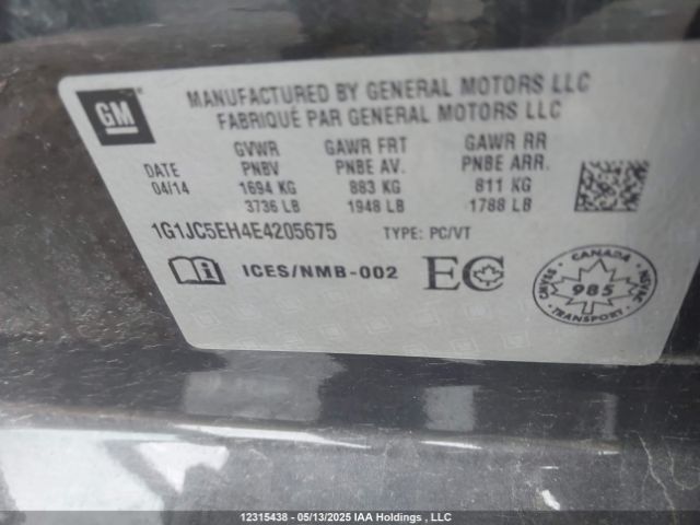 1G1JC5EH4E4205675 Chevrolet luw