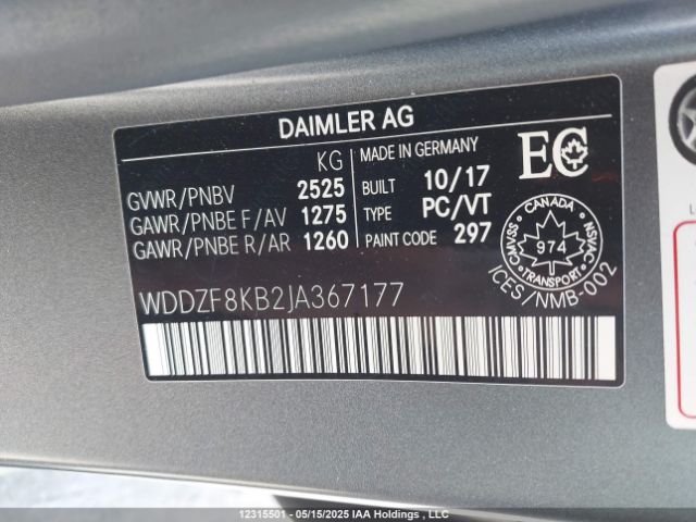 WDDZF8KB2JA367177 Mercedes-Benz m177