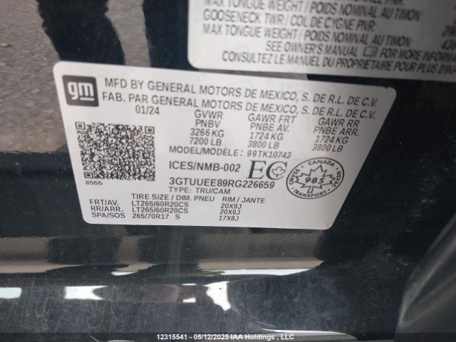 3GTUUEE89RG226659 GMC lz0