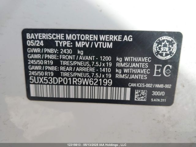 5UX53DP01R9W62199 BMW X3 Xdrive30i