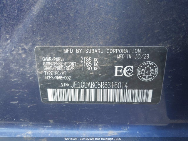 JF1GUABC5R8316014 Subaru Impreza