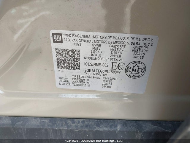 3GKALTEG0PL159847 GMC lsd