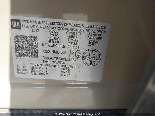 3GKALTEG0PL159847 GMC lsd