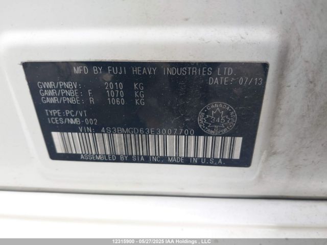4S3BMGD63E3007700 Subaru 2.5na c0