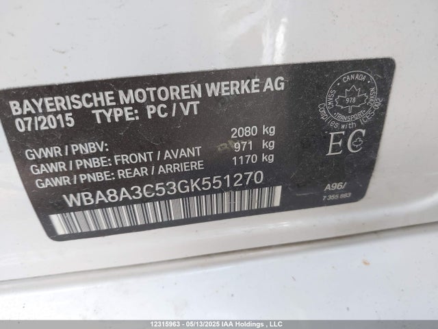 BMW 320i 2016 WBA8A3C53GK551270 Image 9