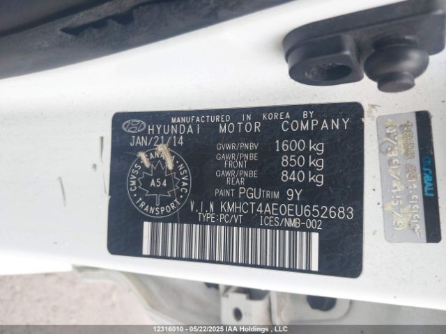 KMHCT4AE0EU652683 Hyundai dohc gdi gamma