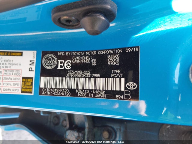 JTNK4RBE0K3017985 Toyota m20a-fks