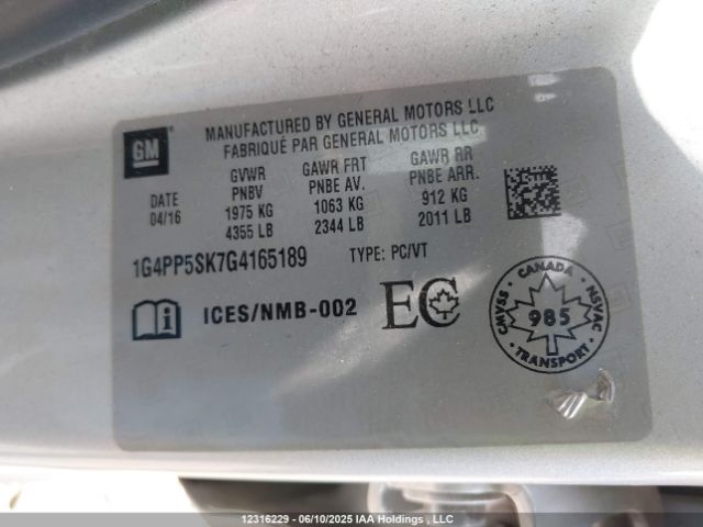 1G4PP5SK7G4165189 Buick Verano