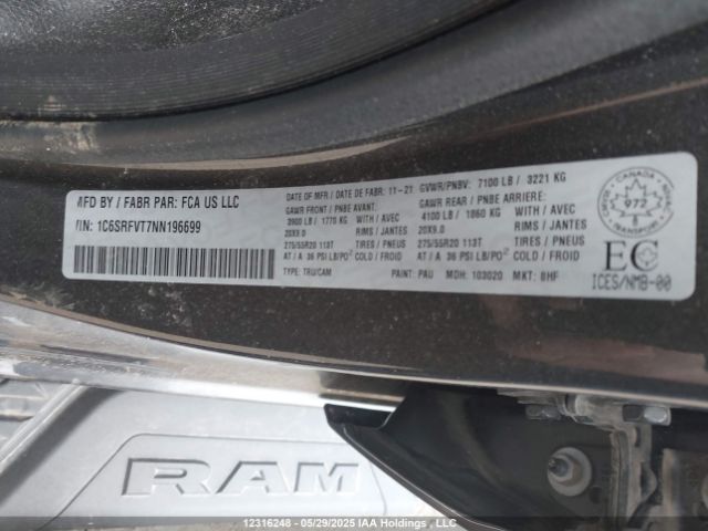 1C6SRFVT7NN196699 RAM 1500 Sport