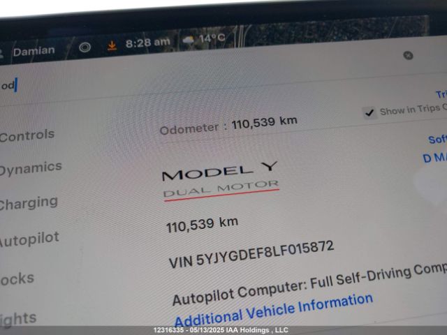 5YJYGDEF8LF015872 Tesla 2020