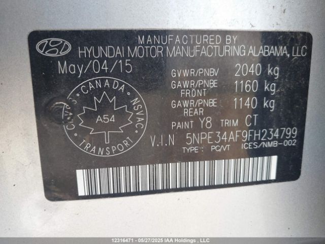 5NPE34AF9FH234799 Hyundai Sonata Sport/limited