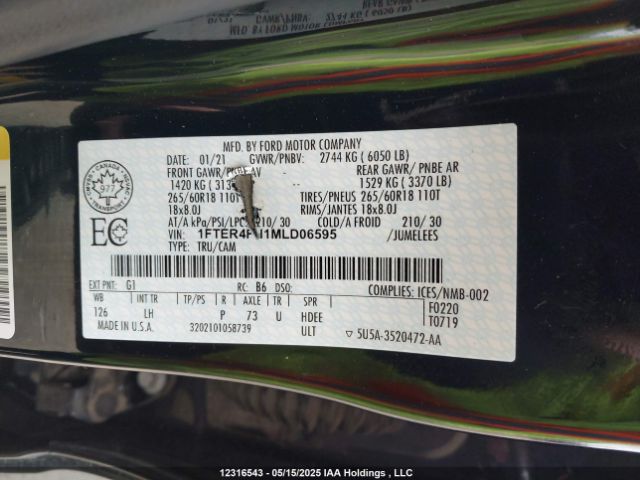 1FTER4FH1MLD06595 Ford Ranger Xl/xlt/lariat