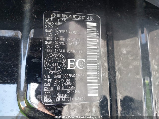 Nissan ROGUE SV 2023 JN8BT3BB7PW222417 Image 9