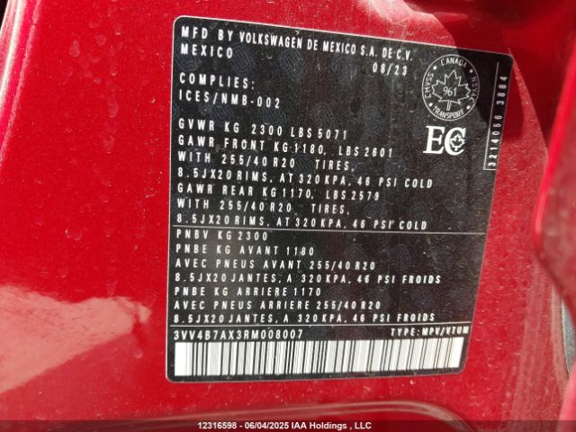 3VV4B7AX3RM008007 Volkswagen tsi