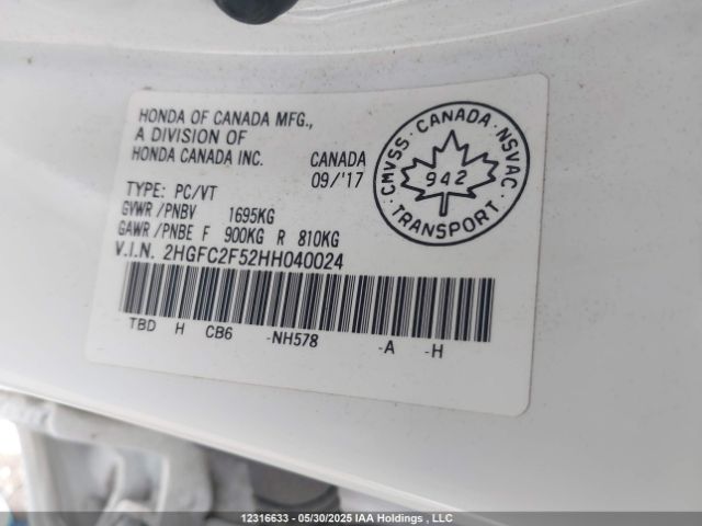 2HGFC2F52HH040024 Honda Civic