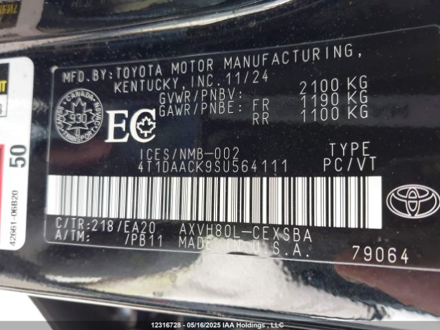 4T1DAACK9SU564111 Toyota Camry