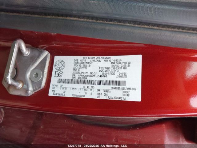 1FMCU9G92FUC48063 Ford ESCAPE SE
