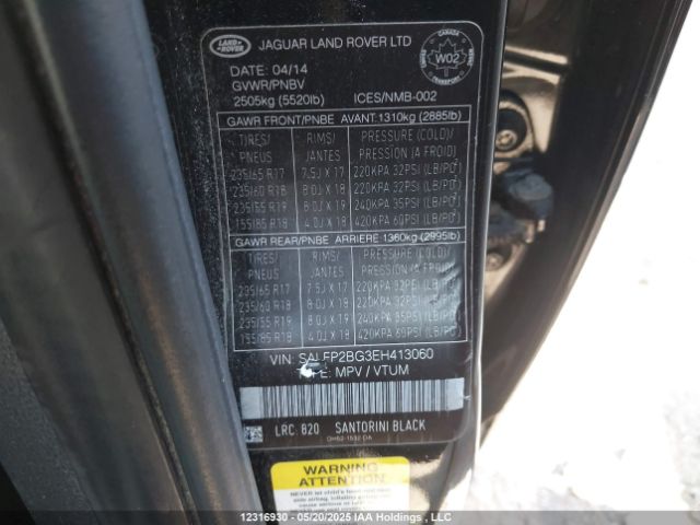 SALFP2BG3EH413060 Land Rover 2014