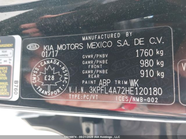 3KPFL4A72HE120180 KIA mpi nu