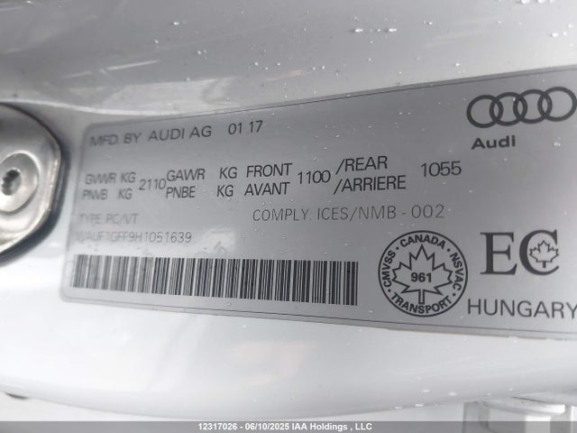 WAUF1GFF9H1051639 Audi S3