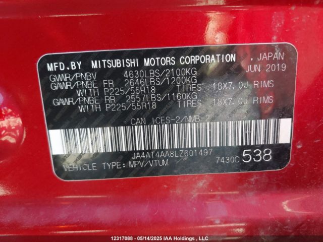 JA4AT4AA8LZ601497 Mitsubishi tc/ic mivec