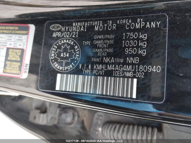 KMHLM4AG4MU180940 Hyundai ELANTRA SEL