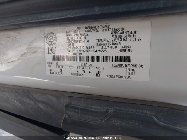 1FTYE1ZM8HKA29228 Ford 2017